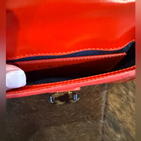 EDIE PARKER Tortoise-detail Leather Mini Bag In Red - Picture 7 of 7